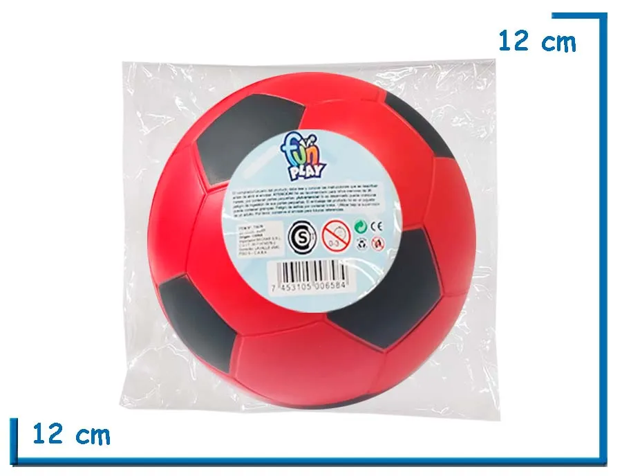 FUN PLAY PELOTA ROJA SOFT DE FUTBOL 12CM
