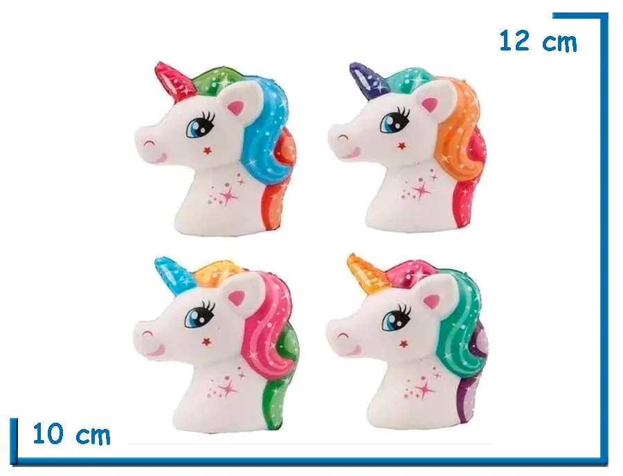 FUN PLAY SQUISHY CABEZA UNICORNIO 4 MODELOS SURTIDO