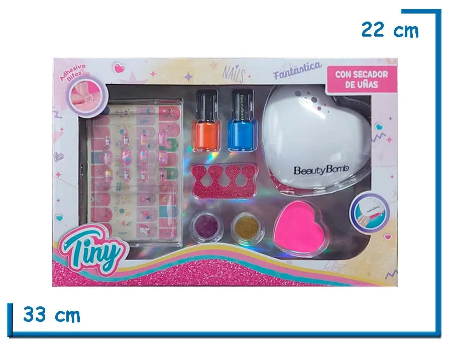 TINY NAILS SET DE U¥AS CON SECADOR EN CAJA