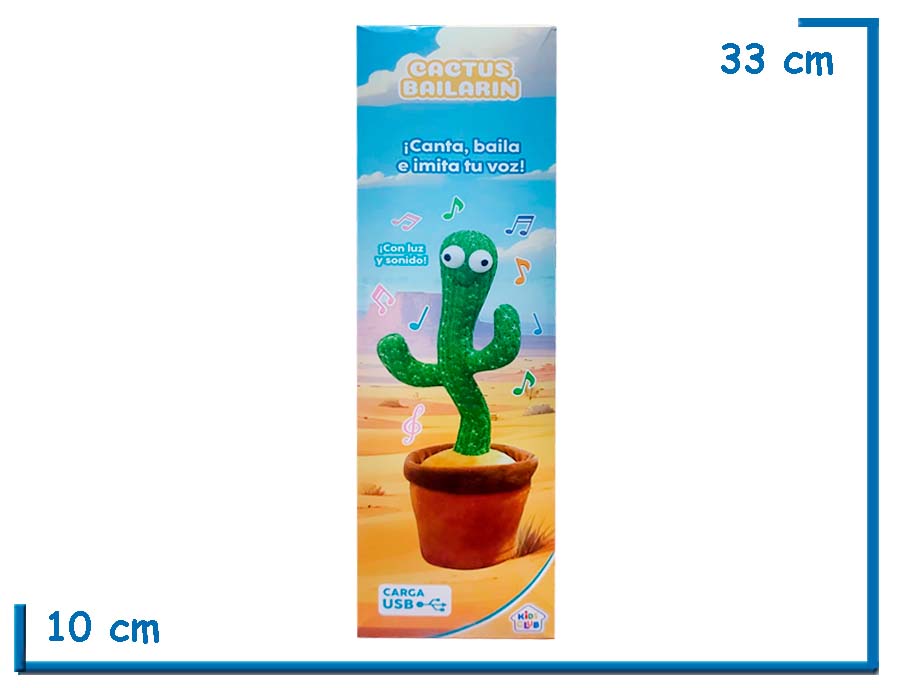 KIDS CLUB PELUCHE CACTUS BAILARIN IMITA TU VOZ CARGA USB