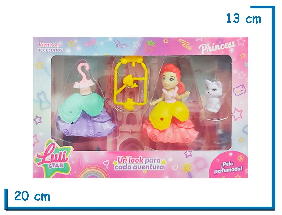 LULI STAR PRINCESS MU¥ECA PELO ROJO CON ACCESORIOS