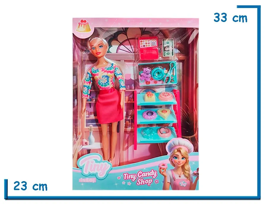 TINY FANTASY CANDY SHOP MU¥ECA FALDA FUCSIA CON ACCESORIOS