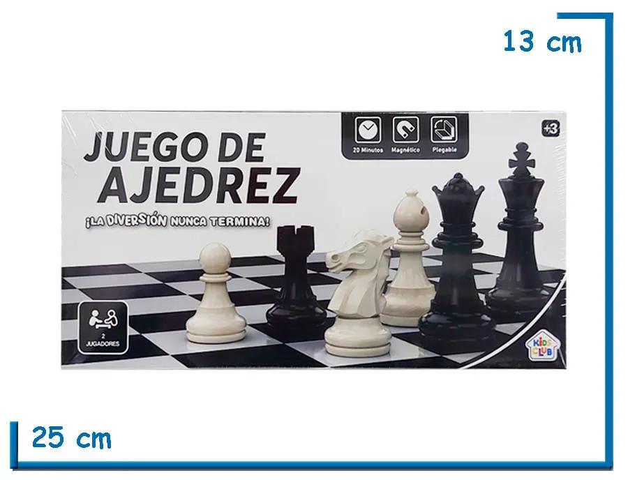 KIDS CLUB JUEGO DE AJEDREZ MAGNETICO MEDIANO (CAJA NEGRA)