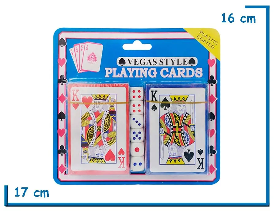 VEGAS STYLE PLAYING CARDS NAIPES FRANCESES X2 CON 6 DADOS