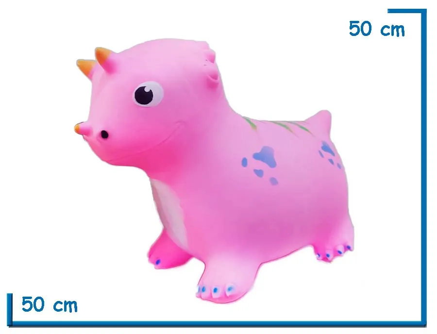 TRICERATOPS SALTARIN ROSA EN BOLSA 50X50X30