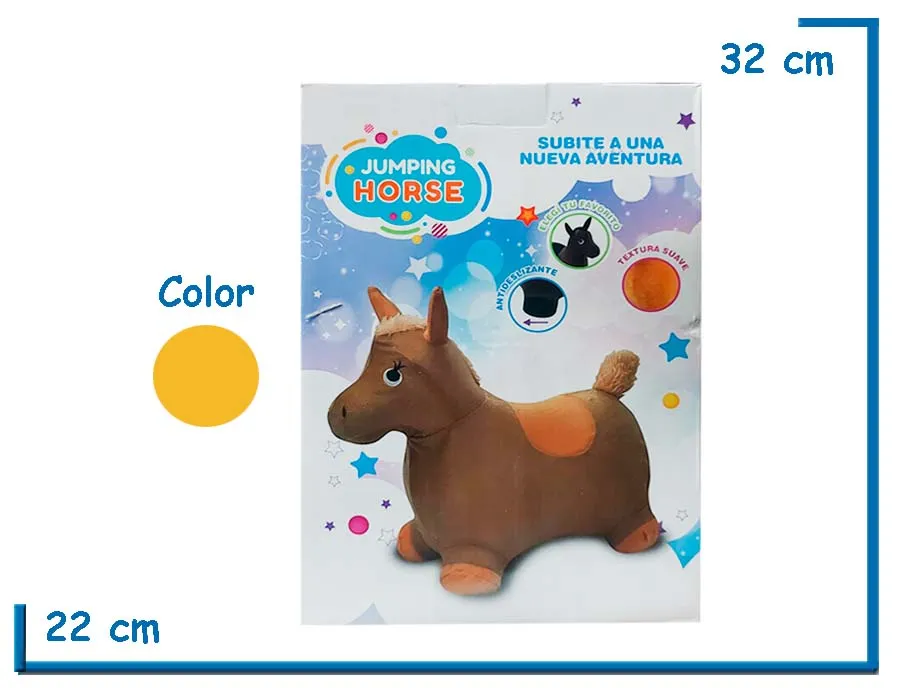 CABALLITO SALTARIN PELUCHE AMARILLO EN CAJA 50X42X25