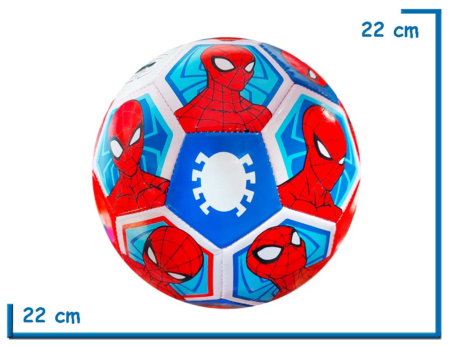 PELOTA DE CUERO Nø5 MARVEL SPIDER-MAN CARAS BLANCA AZUL Y ROJA