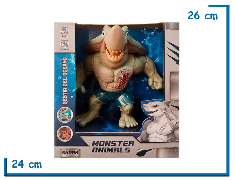 MONSTER ANIMALS TIBURON ANGEL PANTALONES AZULES LUZ Y SONIDO