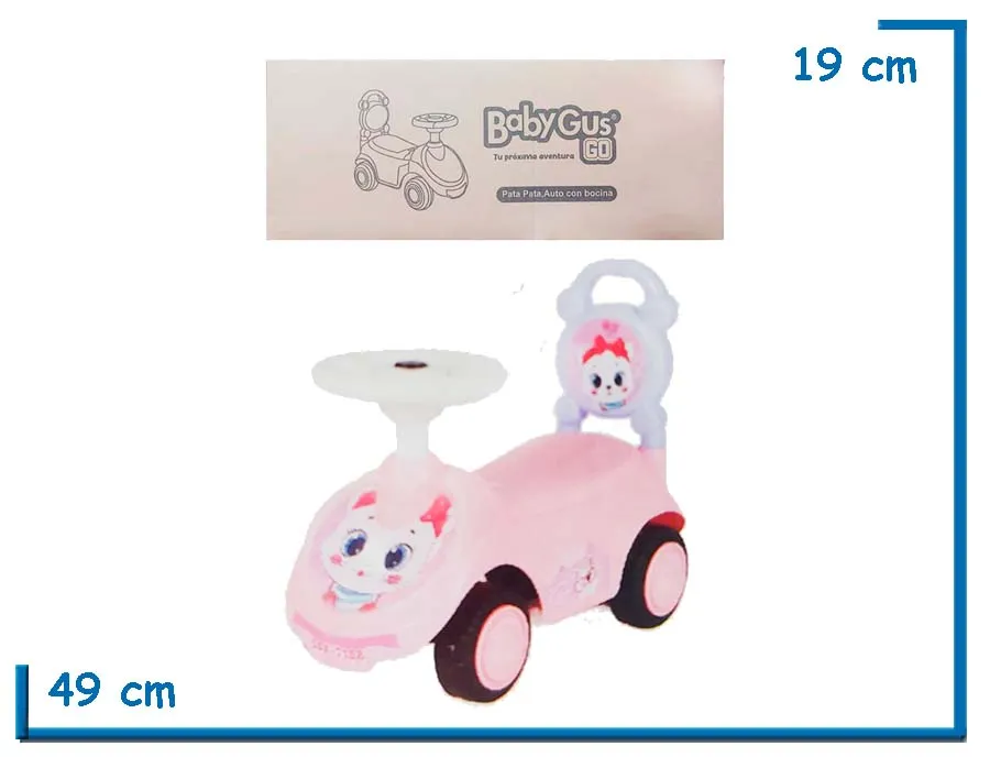 BABY GUS GO PATA PATA AUTO CON BOCINA ROSA