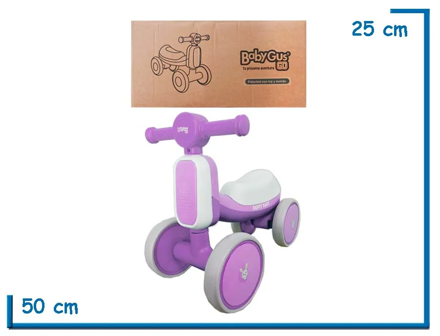 BABY GUS GO PATACLETA ROSA CON LUZ Y SONIDO