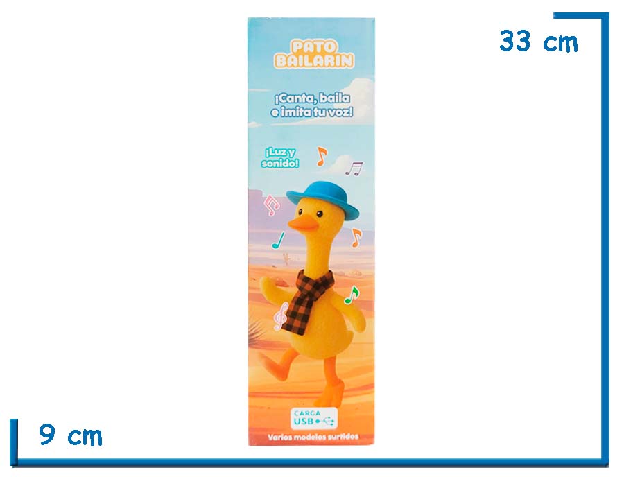 KIDS CLUB PELUCHE PATO BAILARIN IMITA TU VOZ CARGA USB