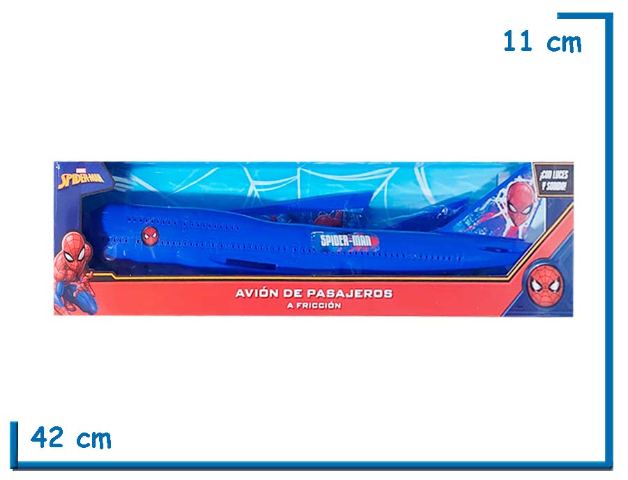 SPIDER-MAN AVION DE PASAJEROS A FRICCION CON LUZ Y SONIDO