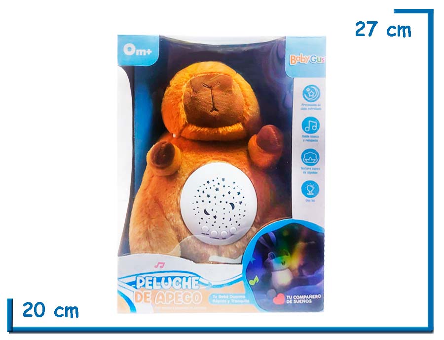BABY GUS PELUCHE DE APEGO CAPIBARA CARPINCHO LUZ Y SONIDO
