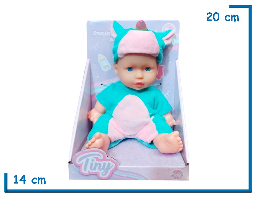 TINY BABY BEBE GORRO UNICORNIO TURQUESA 20CM