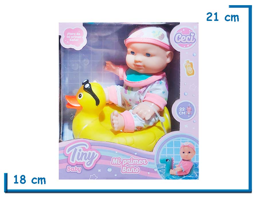 TINY BABY BEBE ROPA ROSA SALVAVIDAS ANIMALITO 22CM