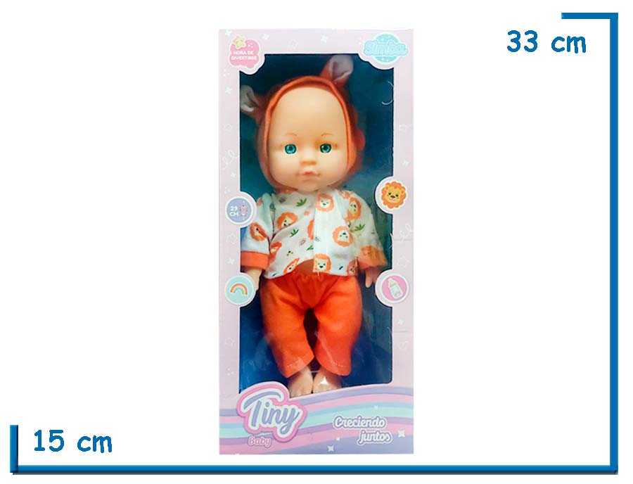 TINY BABY SIMBA BEBE DISFRAZ LEON NARANJA 29CM