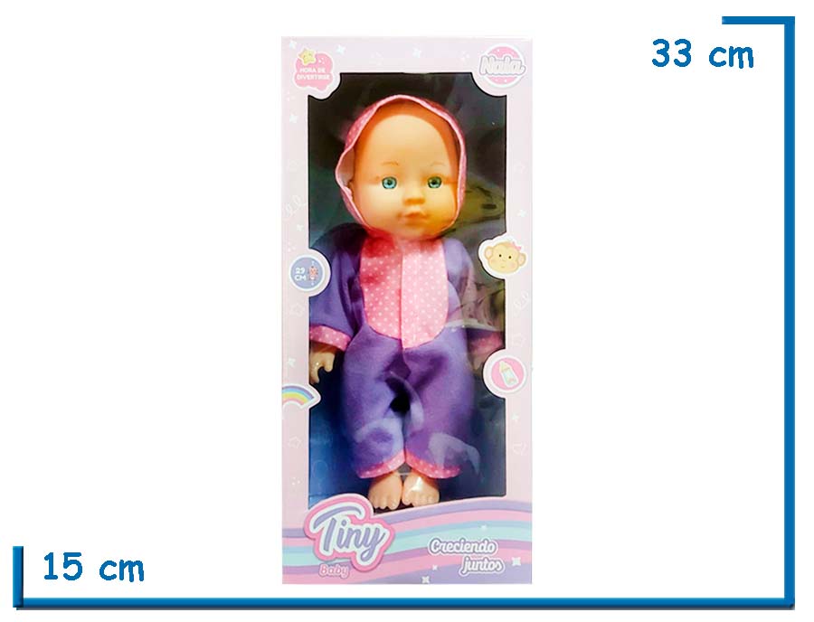 TINY BABY NALA BEBE DISFRAZ OSITO VIOLETA 29CM