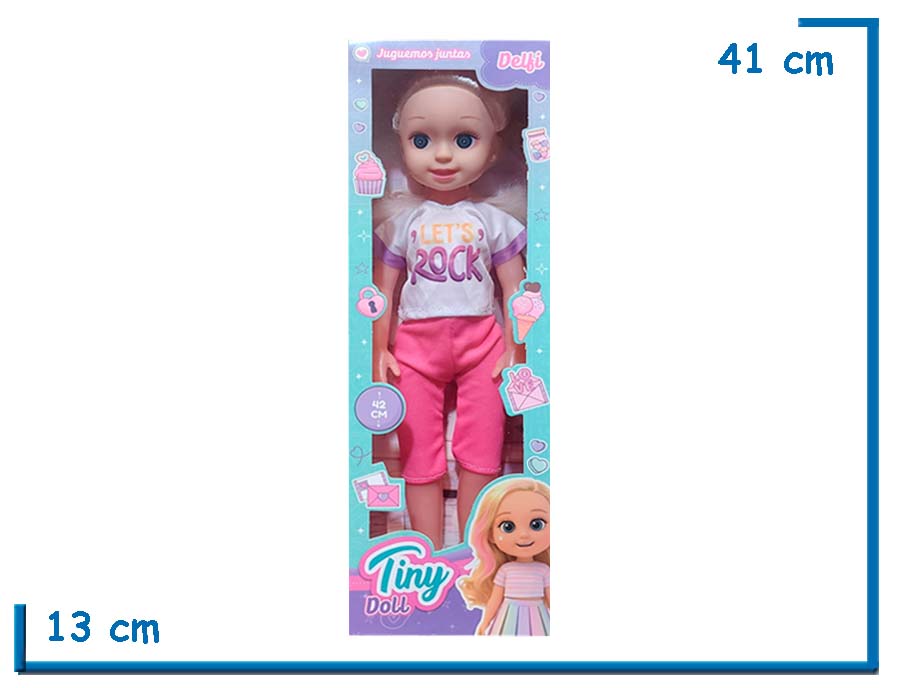 TINY DOLL MUÑECA REMERA LETS ROCK 42CM