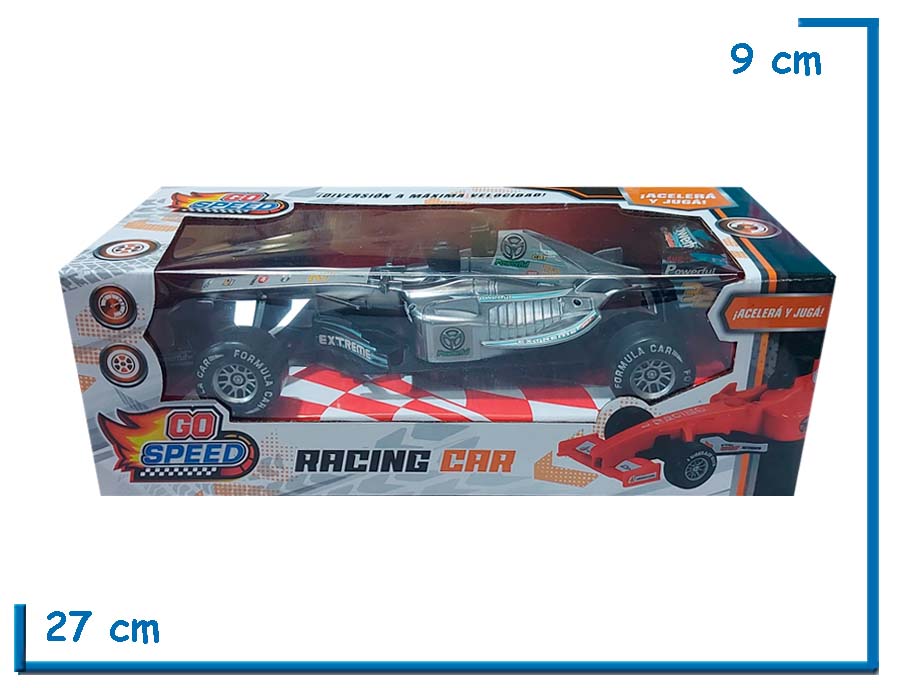 GO SPEED RACING CAR PLATEADO AUTO F1 A FRICCION