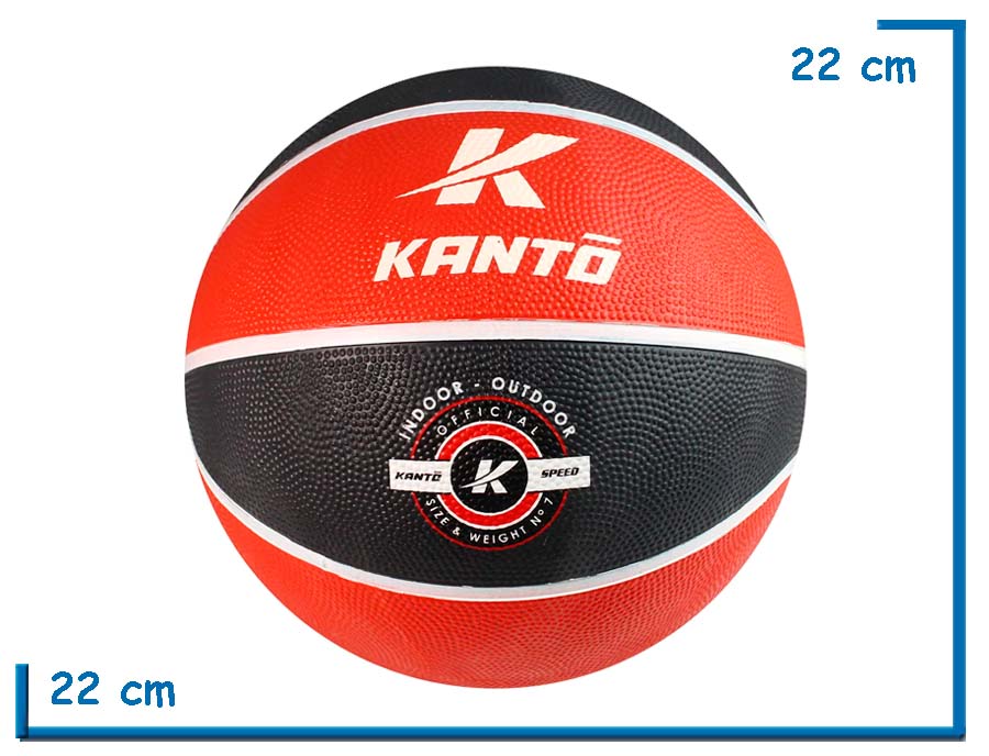 PELOTA DE BASKET N§7 KANTO NEGRA Y ROJA