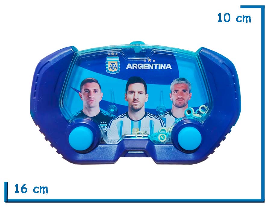JUEGO DE AGUA GRANDE AROS LOCOS BOTONES CELESTES AFA