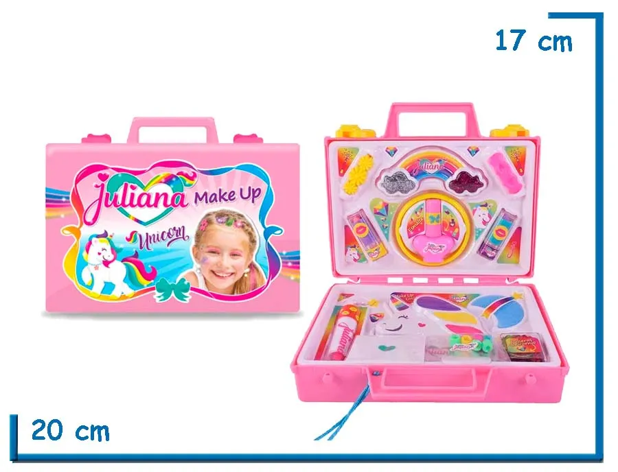 JULIANA MAKE UP UNICORN VALIJA CHICA ROSA