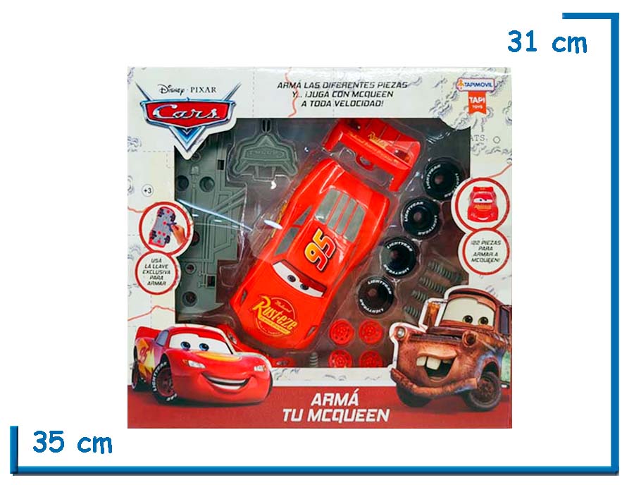 CARS ARMA TU MCQUEEN VEHICULO CON ACCESORIOS