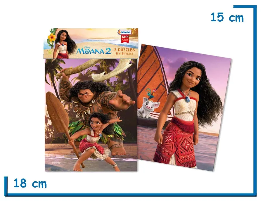 MOANA 2 DOS PUZZLES 6 Y 9 PZS