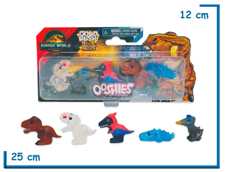 OOSHIES JURASSIC WORLD SET X5 FIGURAS