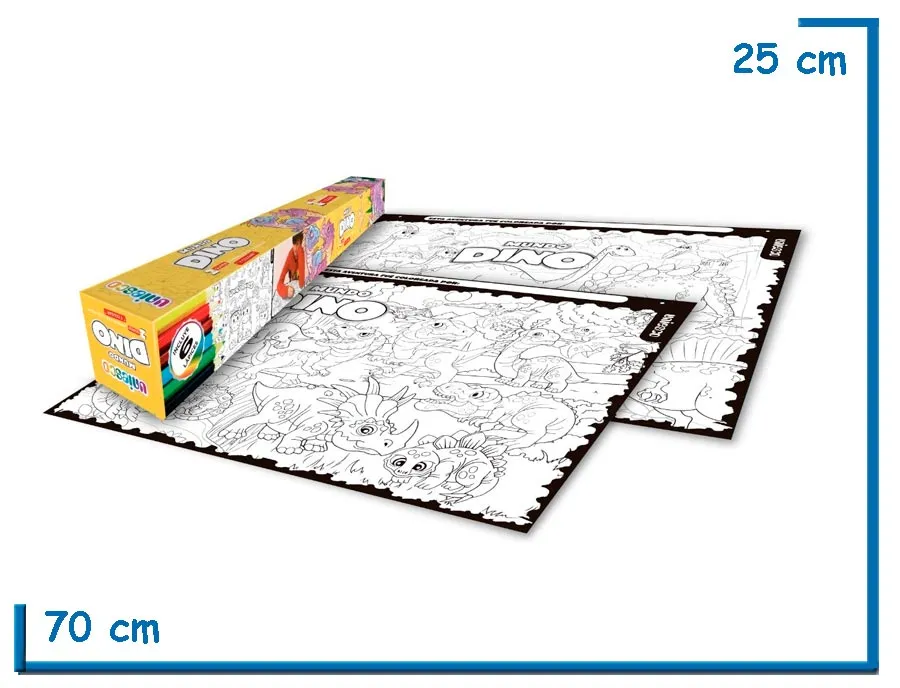 MUNDO DINO 2 SUPER LAMINAS PARA COLOREAR