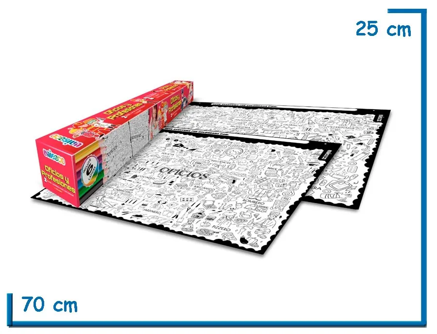 OFICIOS Y PROFESIONES 2 SUPER LAMINAS PARA COLOREAR