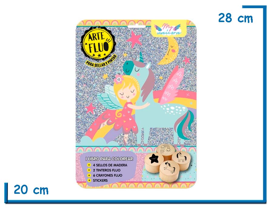 ARTE FLUO PARA SELLAR Y PINTAR MY UNICORN