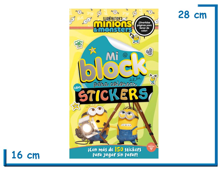 MI BLOCK PARA COLOREAR CON STICKERS MINIONS & MONSTERS