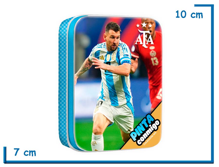 PINTA CONMIGO AFA LATA MESSI CORRIENDO