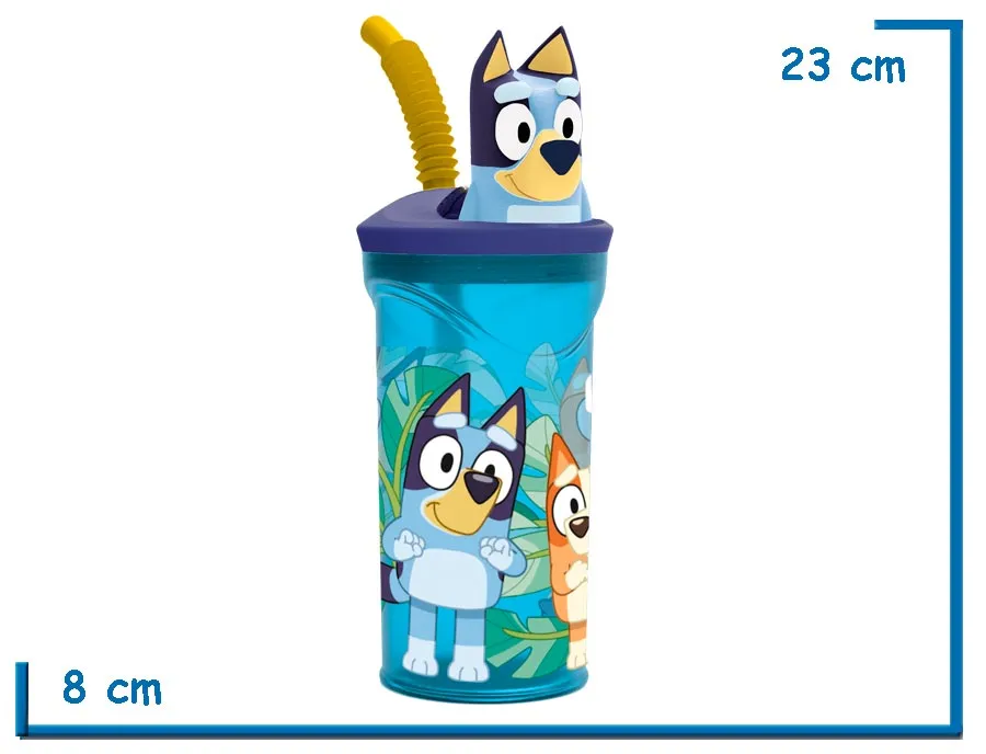 BLUEY VASO 360 ML TAPA FIGURA 3D