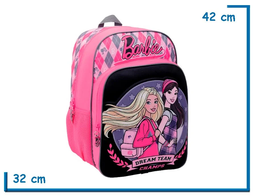 MOCHILA ESPALDA 16” BARBIE NEGRA DREAM TEAM