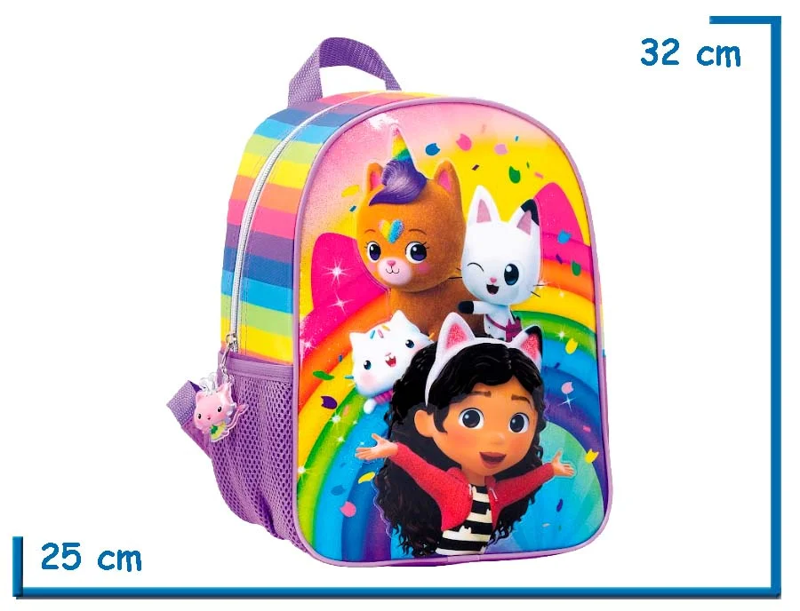 MOCHILA ESPALDA 12″ GABBYS DOLLHOUSE VIOLETA ARCOIRIS Y AMIGOS