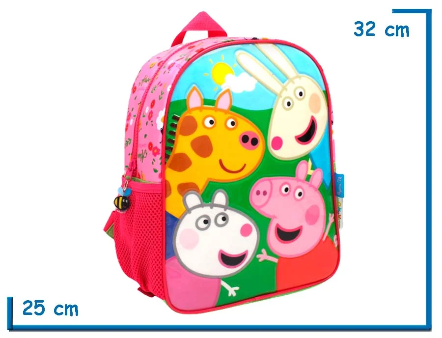MOCHILA ESPALDA 12″ PEPPA PIG ROSA PEPPA Y AMIGOS
