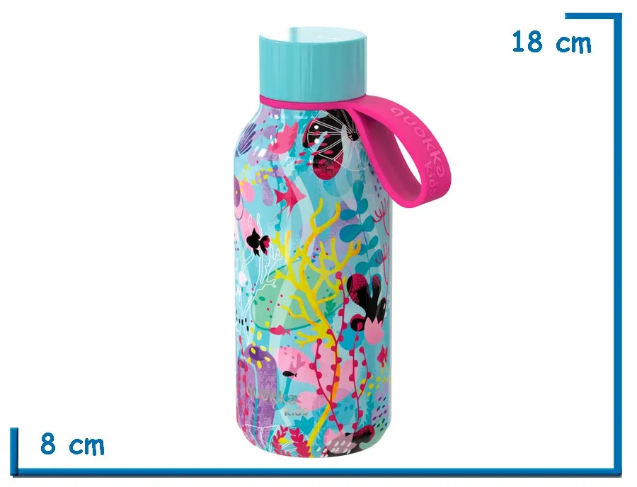 QUOKKA BOTELLA UNDERWATER SOLID KIDS CON CORREA 330ML