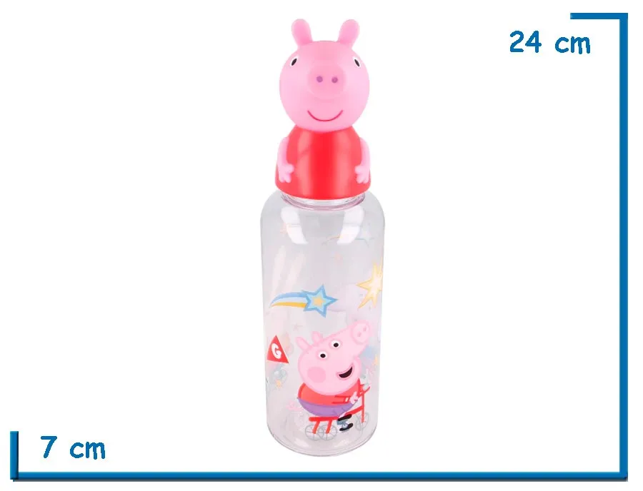 PEPPA PIG BOTELLA 560 ML TAPA FIGURA 3D