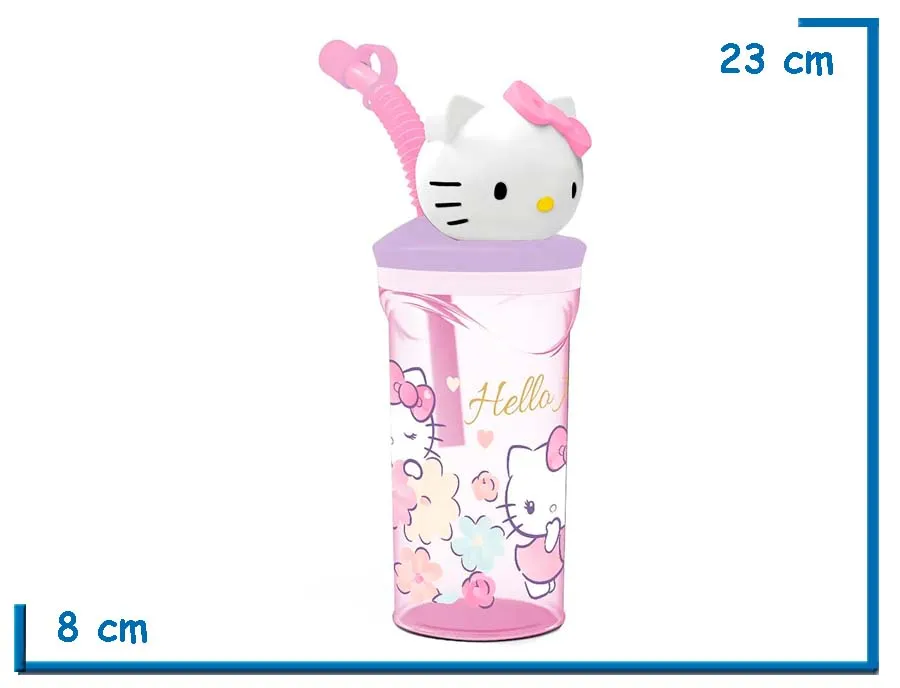 HELLO KITTY VASO 360 ML TAPA FIGURA 3D