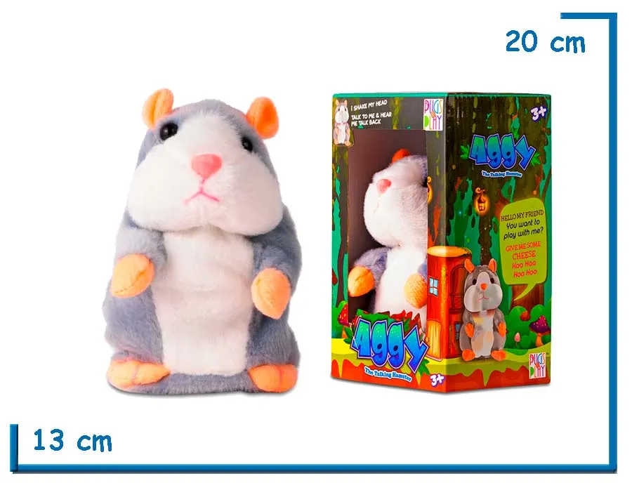 PUGS AT PLAY AGGY THE HAMSTER CON MOVIMIENTO Y SONIDO