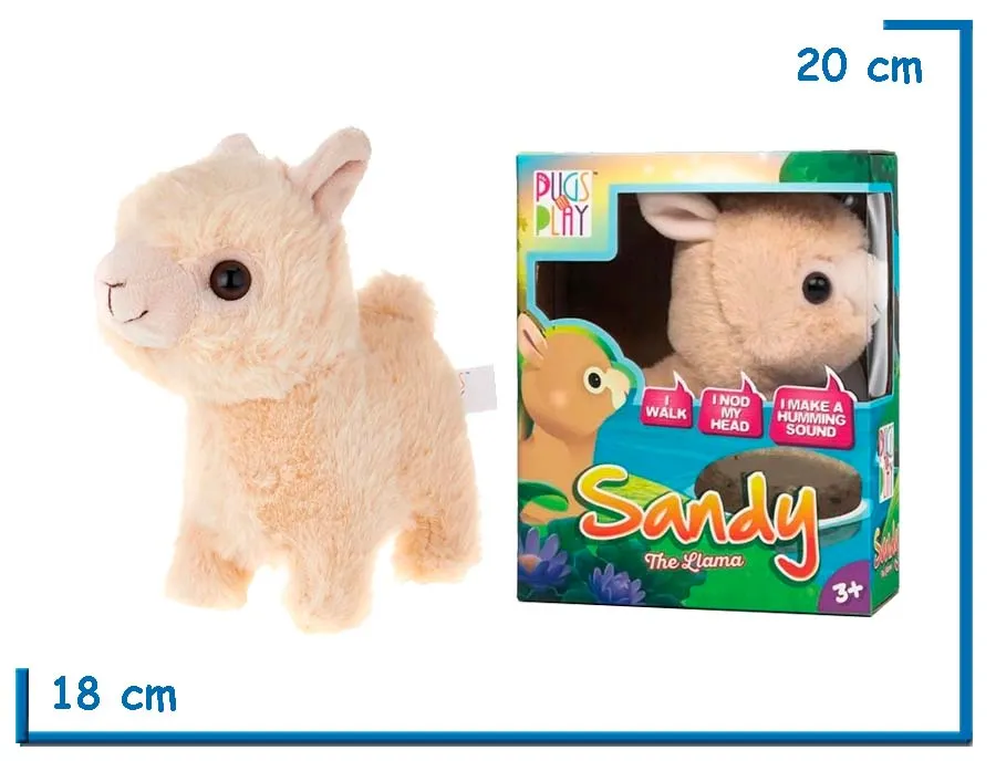 PUGS AT PLAY SANDY THE LLAMA CON MOVIMIENTO Y SONIDO