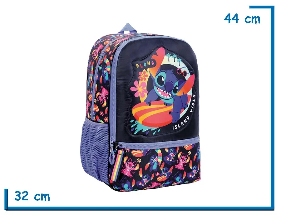 MOCHILA ESPALDA 17″ STITCH SURF CELESTE