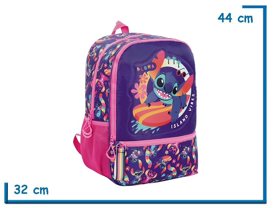 MOCHILA ESPALDA 17″ STITCH SURF ROSA