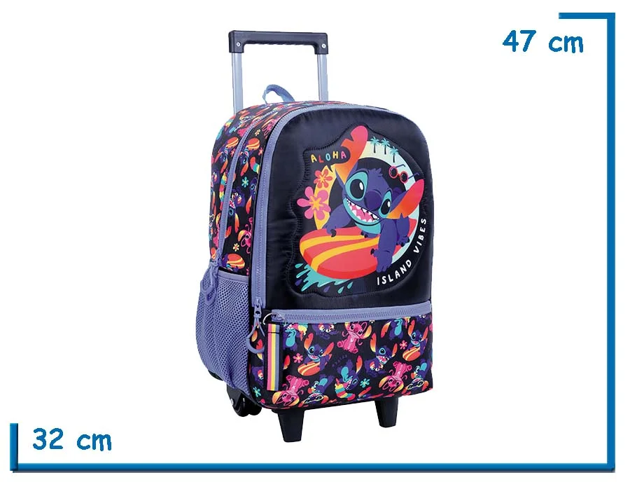 MOCHILA CARRO 17″ STITCH SURF CELESTE