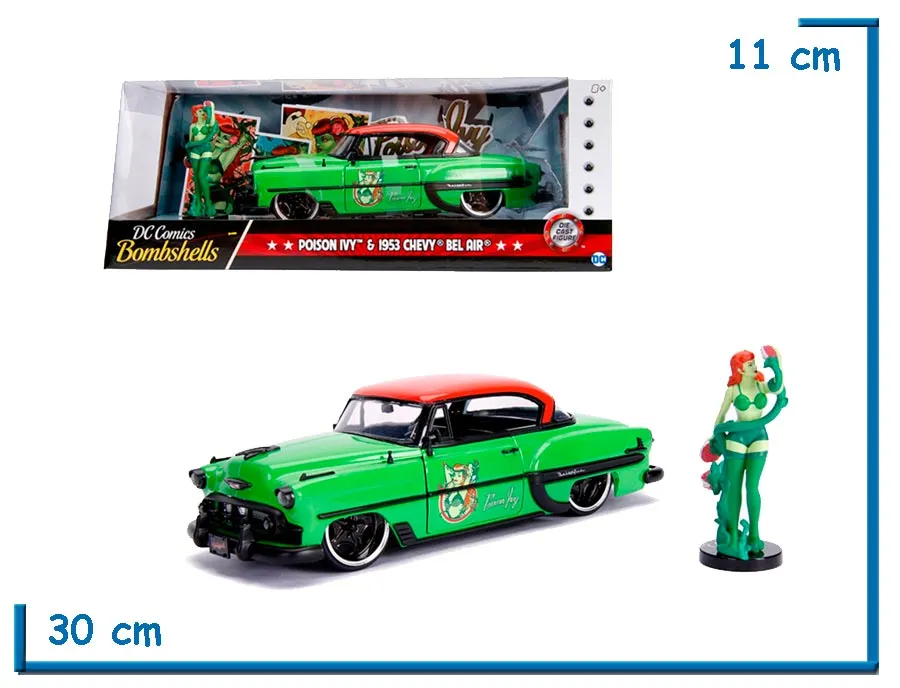 JADA POISON IVY & 1953 CHEVY BEL AIR DC BOMBSHELLS DIE CAST 1.24