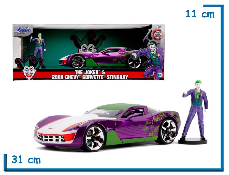 JADA THE JOKER & 2009 CHEVY CORVETTE STINGRAY DIE CAST 1.24