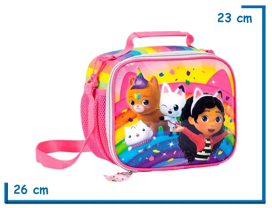LUNCHERA GABBYS DOLLHOUSE ROSA ARCOIRIS Y AMIGOS
