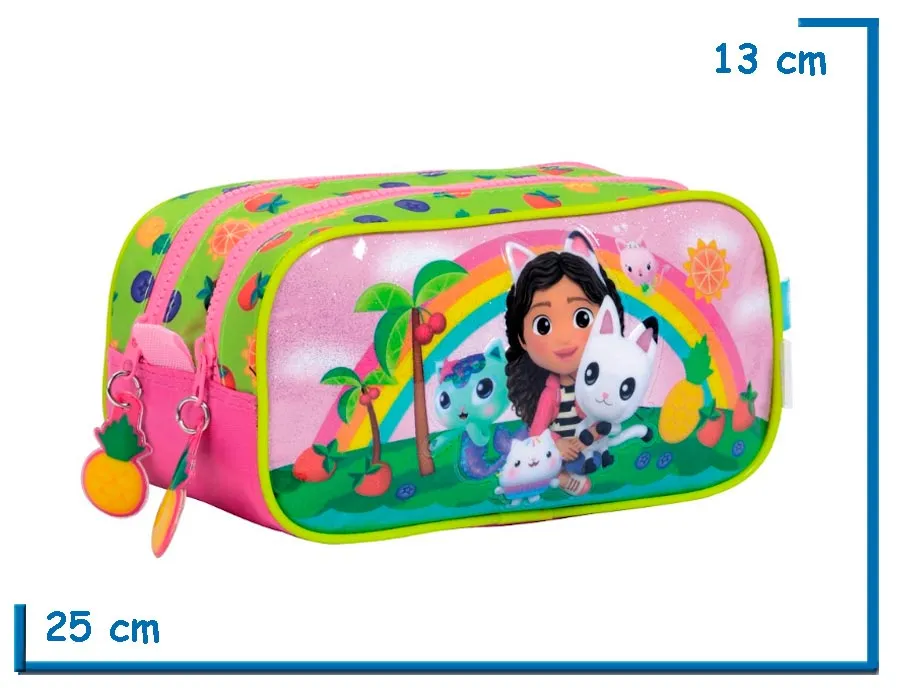 PORTALAPIZ DOBLE GABBYS DOLLHOUSE VERDE ARCOIRIS